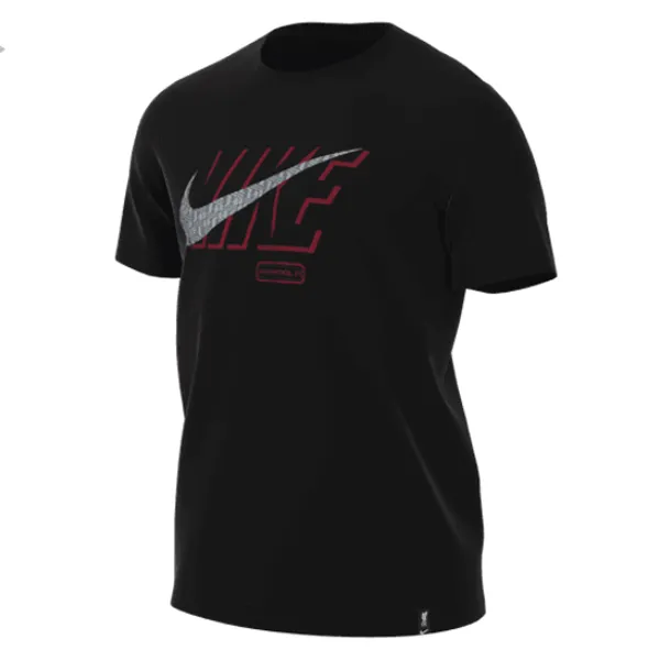 Modern Comfort Style Nike Liverpool Swoosh T-Shirt (Black/Red)