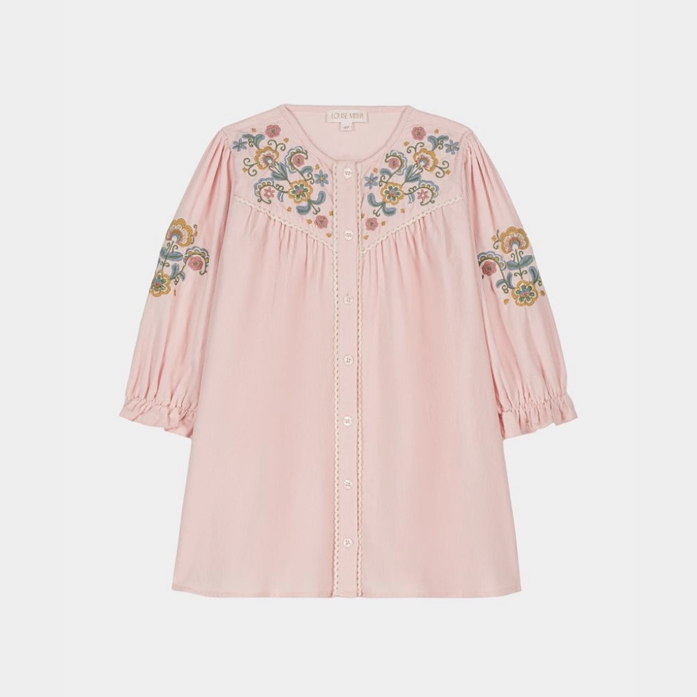 Louise Misha Floriane Dress, Light Pink Easy Layers Crystal-Detail
