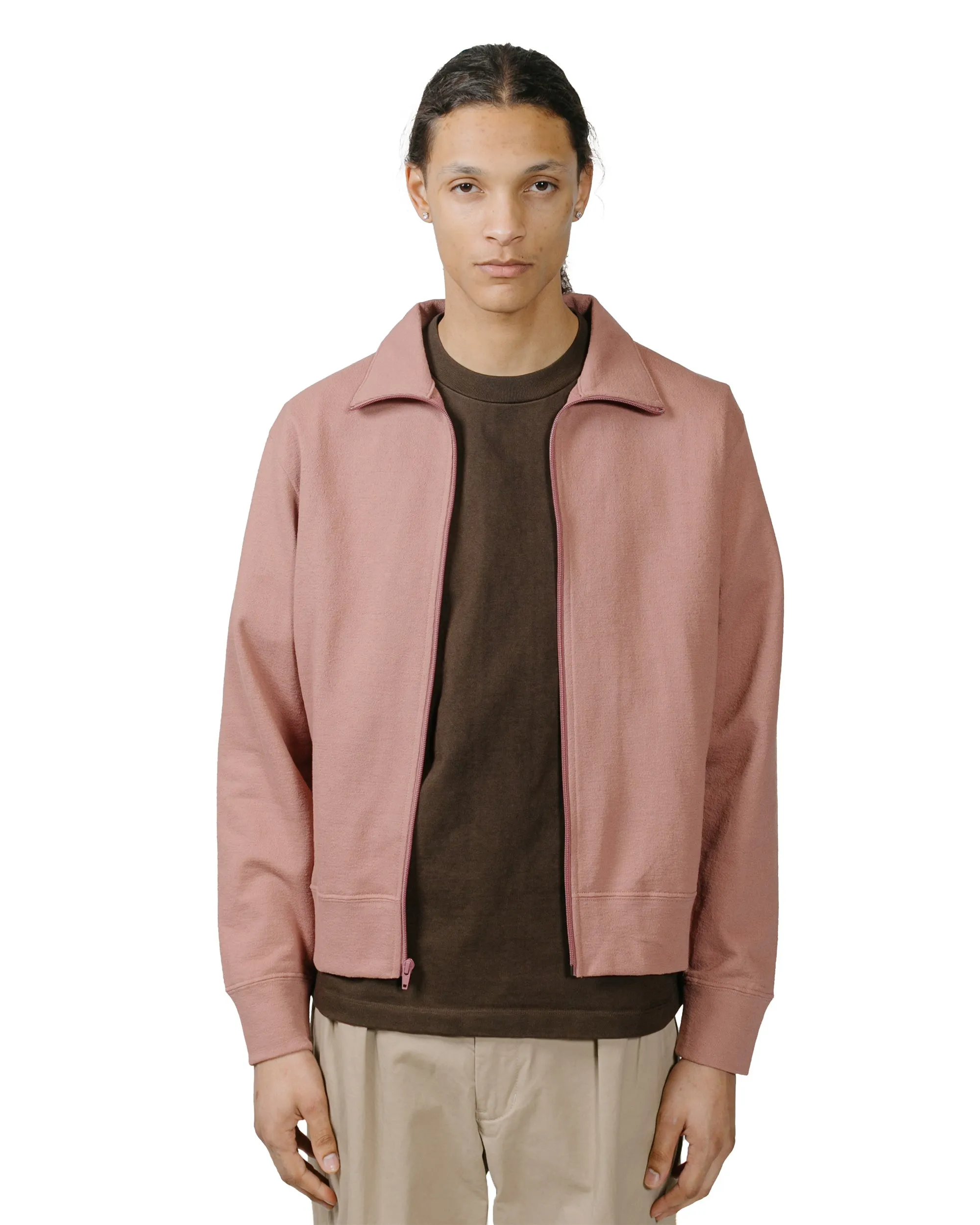 product poplin smoothness Lady White Co. Textured Full Zip Deep Mauve