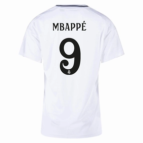 adidas Womens Real Madrid Kylian Mbappe Home Jersey 24/25 (White/Black) Street Flex