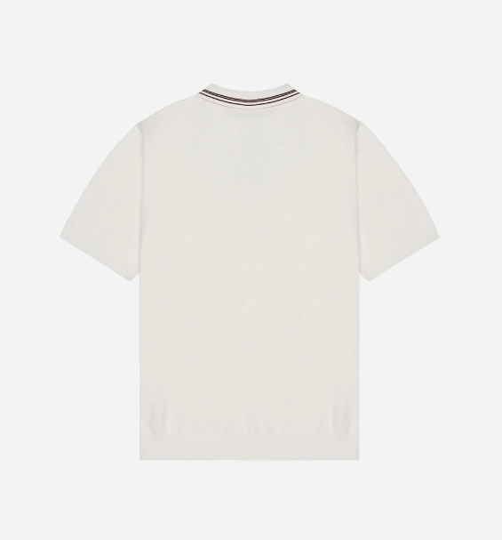 Malbon "Campania Knit Polo" M - Ivory / White Aerobic Performance Fit