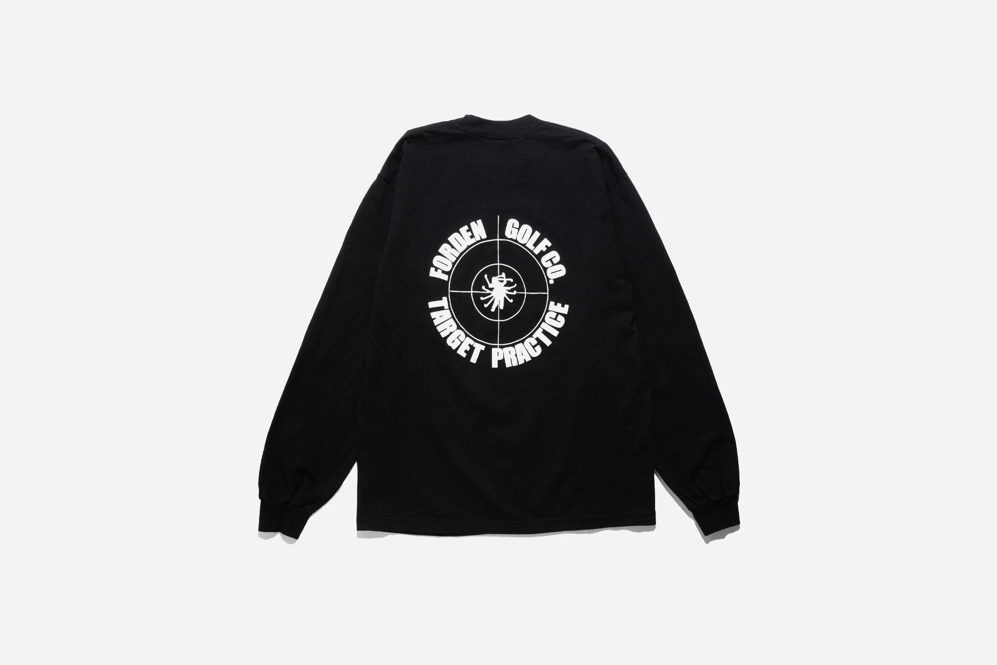 Forden Golf "Target Practice Long Sleeve Tee" M - Black Polish Glow Flatlock stitching
