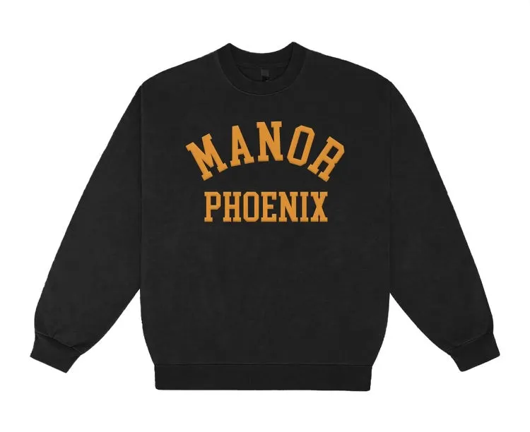AntimicrobialTreatment Cozy Dress Manor "Mid-Weight Collegiate Crewneck" M - Black / Orange