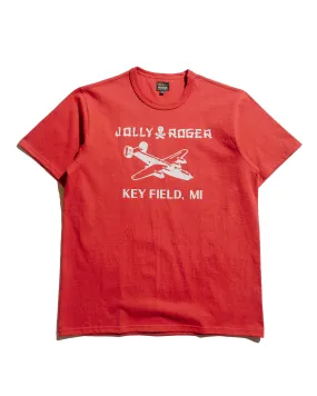 The Real McCoy's MC25003 Military Tee / Jolly Roger, Key Field Cherry layerable Sports Outfit