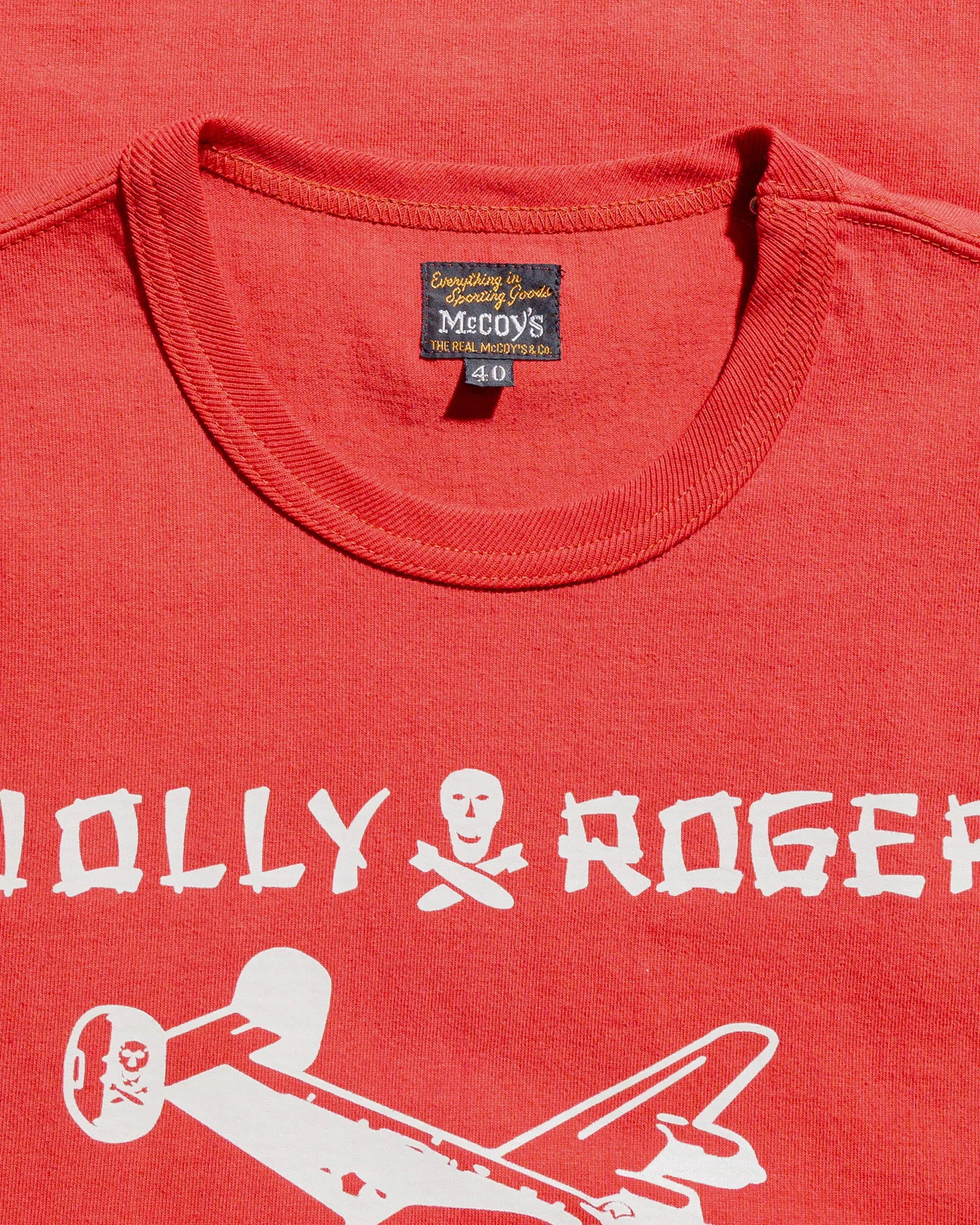 Travel Essential Light Outfit The Real McCoy's MC25003 Military Tee / Jolly Roger, Key Field Cherry