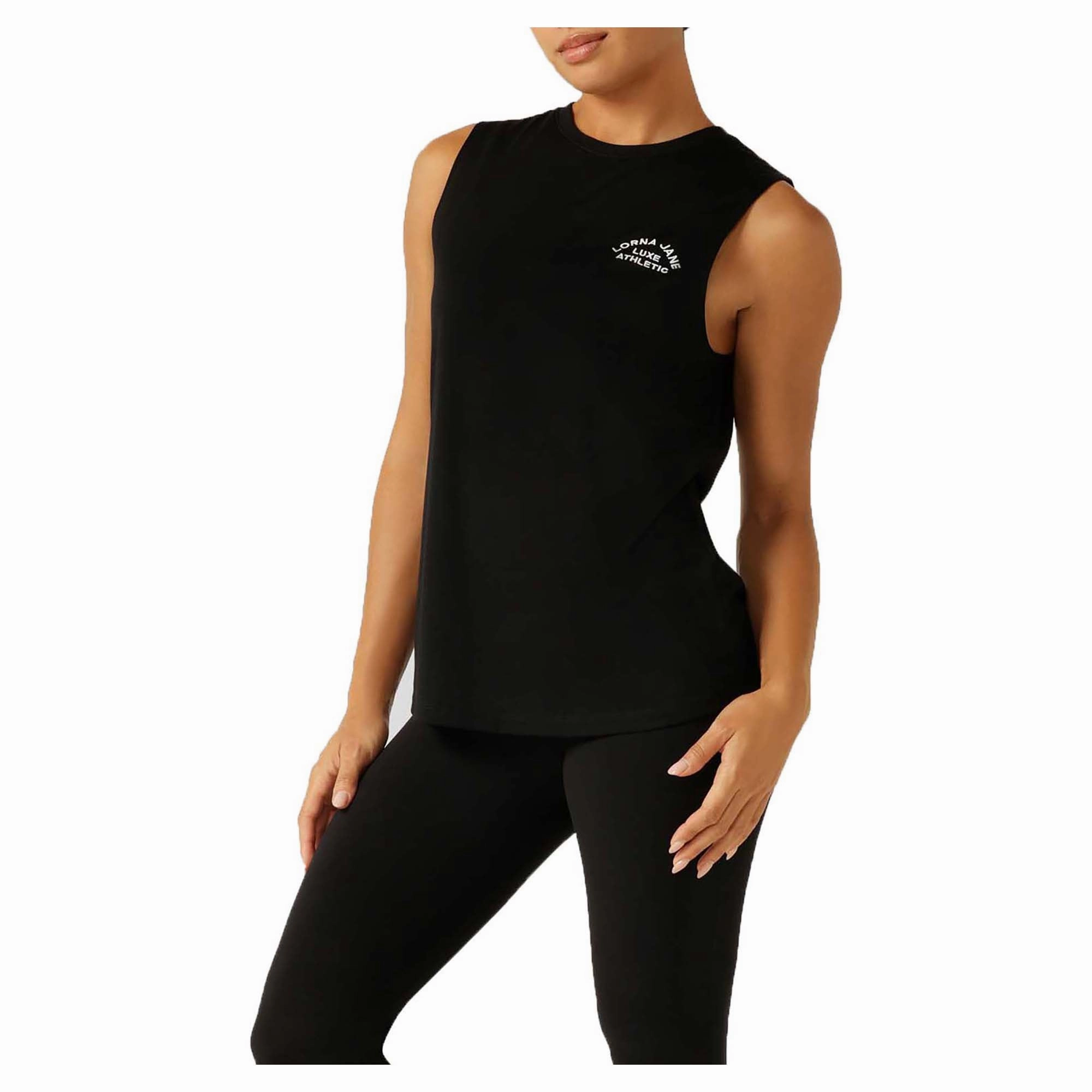 Women's Lotus Muscle Tank Stretch Material perimeter