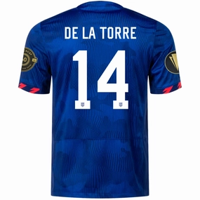 Active Comfort Nike Mens United States Lucas De La Torre Away Jersey w/ Gold Cup Patches 23/24 (Hyper Royal/Loyal Blue)