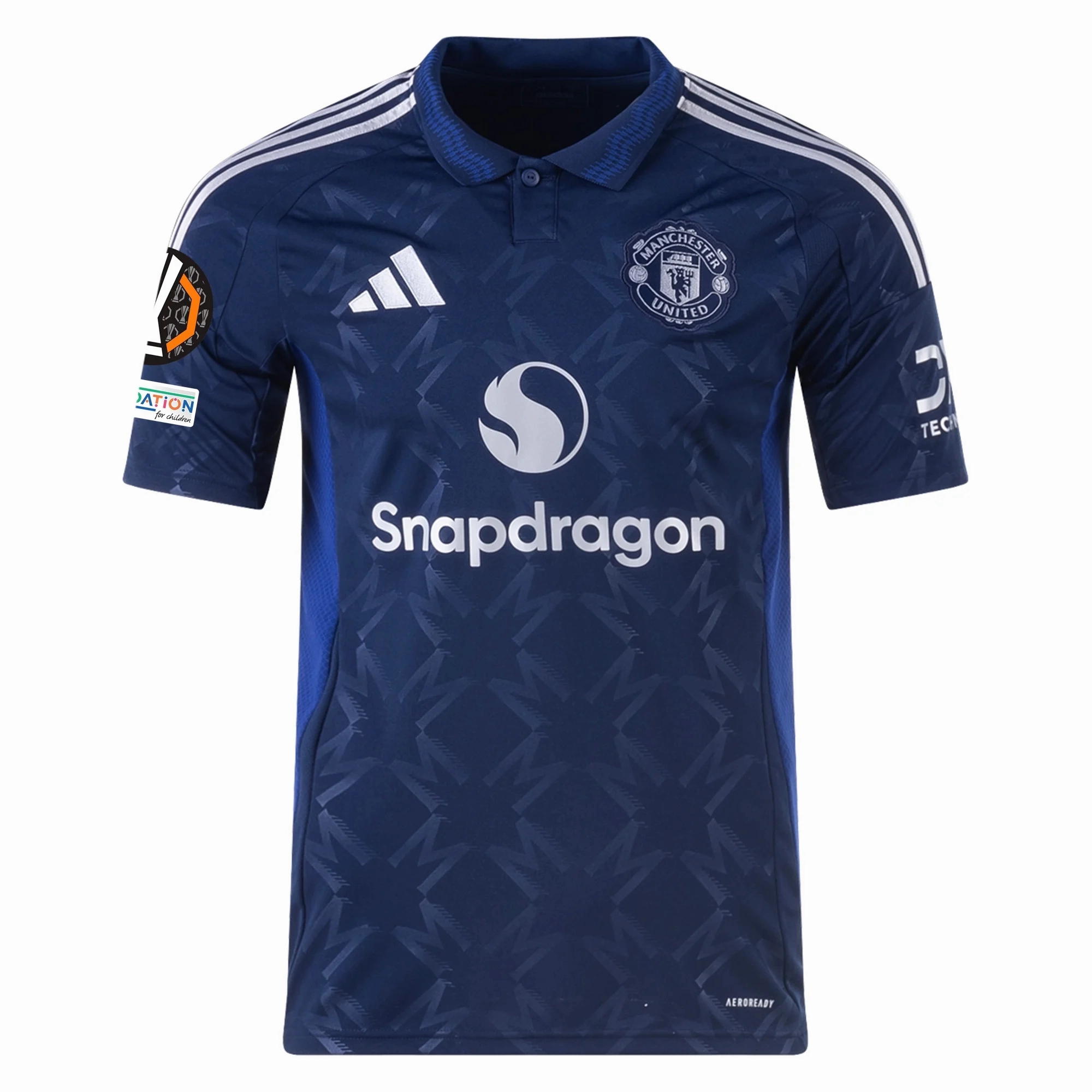 adidas Manchester United Away Jersey w/ Europa League Patches 24/25 (Night Indigo) Stretchable Knit Material Reinforced Shoulder Panels