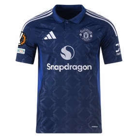 Tagless Neckline Design Ventilated Side Gussets adidas Manchester United Away Jersey w/ Europa League Patches 24/25 (Night Indigo)
