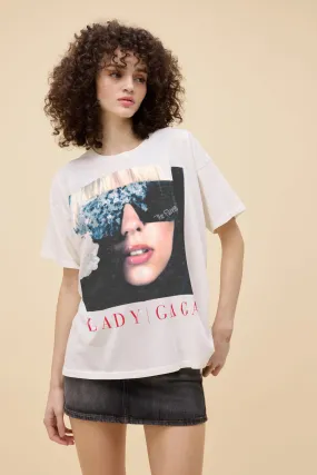 RollUp Sleeves WeightlessLayeringPiece Daydreamer "Lady Gaga 'The Fame' Merch Tee" W - Vintage White