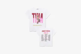 DayDreamer "Tina Turner Private Dancer Tee"  W - White / Pink ComfortStretch