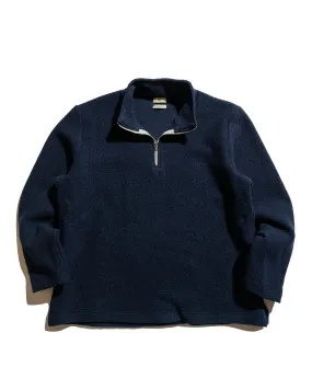 De Bonne Facture Half Ziped Pullover Boiled Wool Blue Green Relaxed Clothing