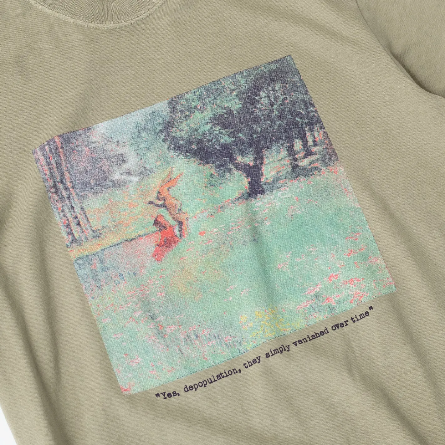 Depopulation Tee (Khaki) Trendy Sweatpants Bright Color