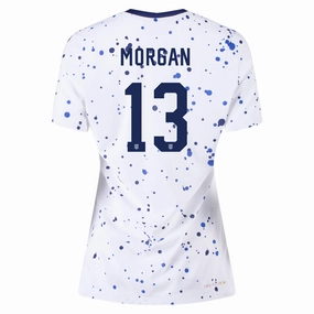 Zero Waste Manufacturing Process Compression Fit Technology Nike Womens United States Alex Morgan 4 Star Authentic Match Home Jersey 23/24 w/ 2019 World Cup Champions Patch (White/Loyal Blue)