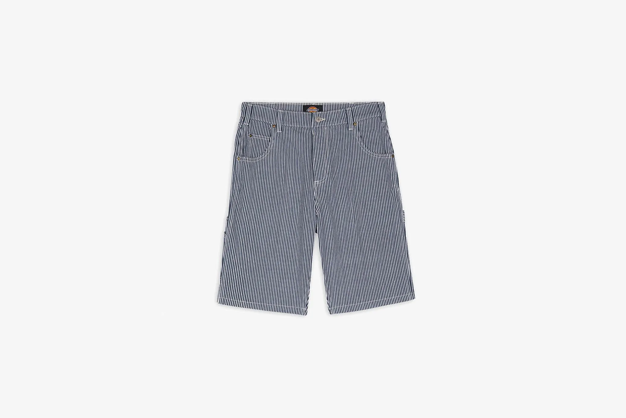 Dickies "Hickory Stripe Carpenter Shorts" M - Ecru/Airforce Blue Casual Polo Digital Core
