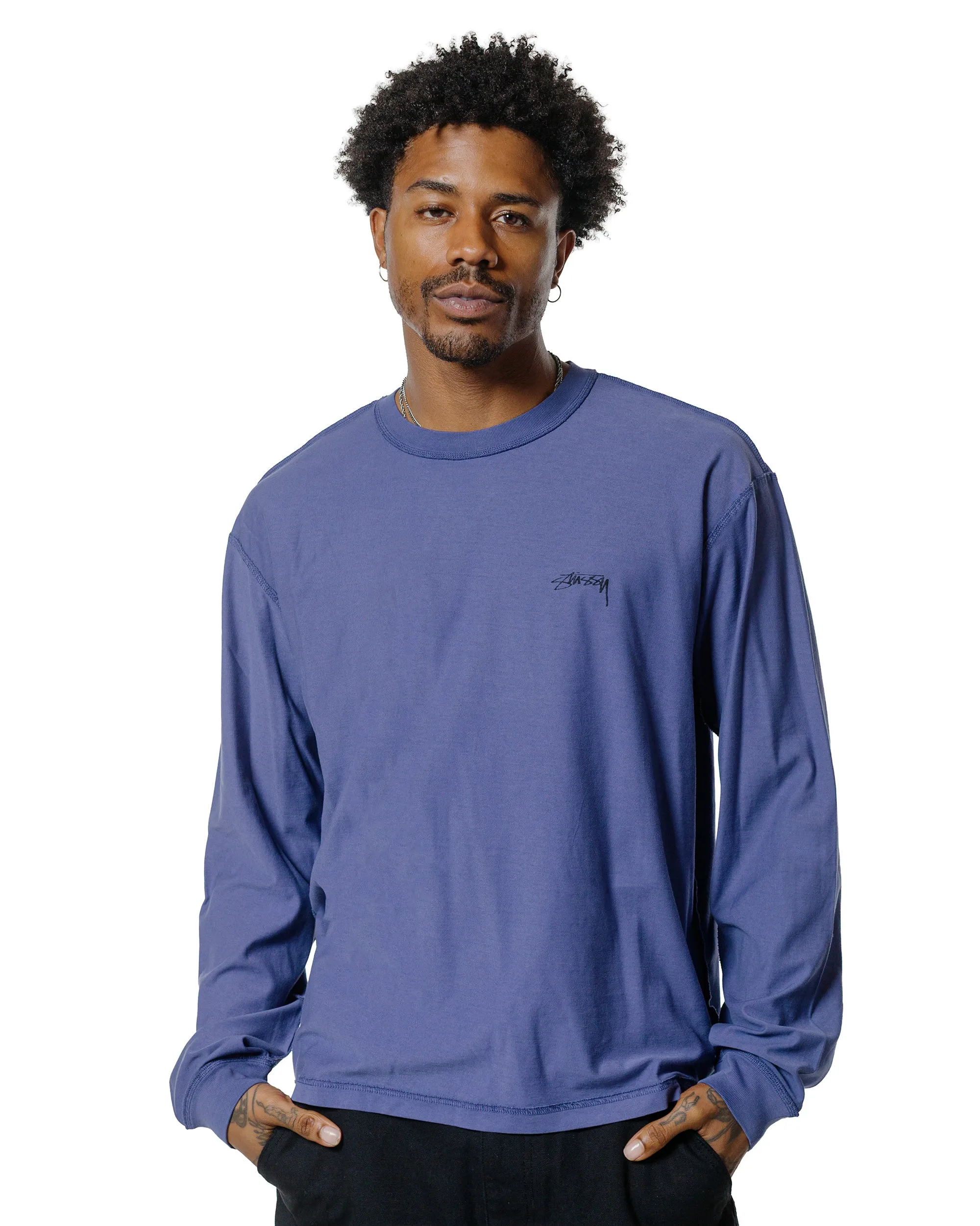 St??ssy Lazy LS Tee Vintage Navy perfect for all-day wear sporty wear