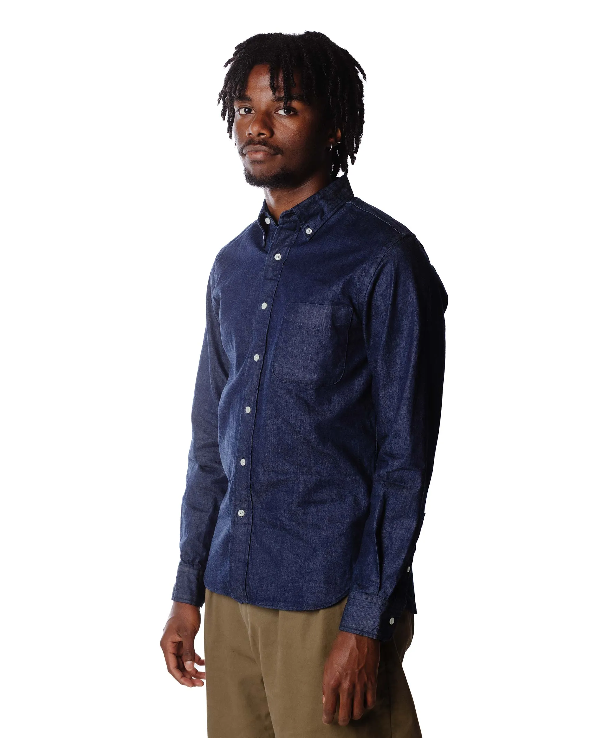 Beams Plus B.D. Denim Indigo V-neck style