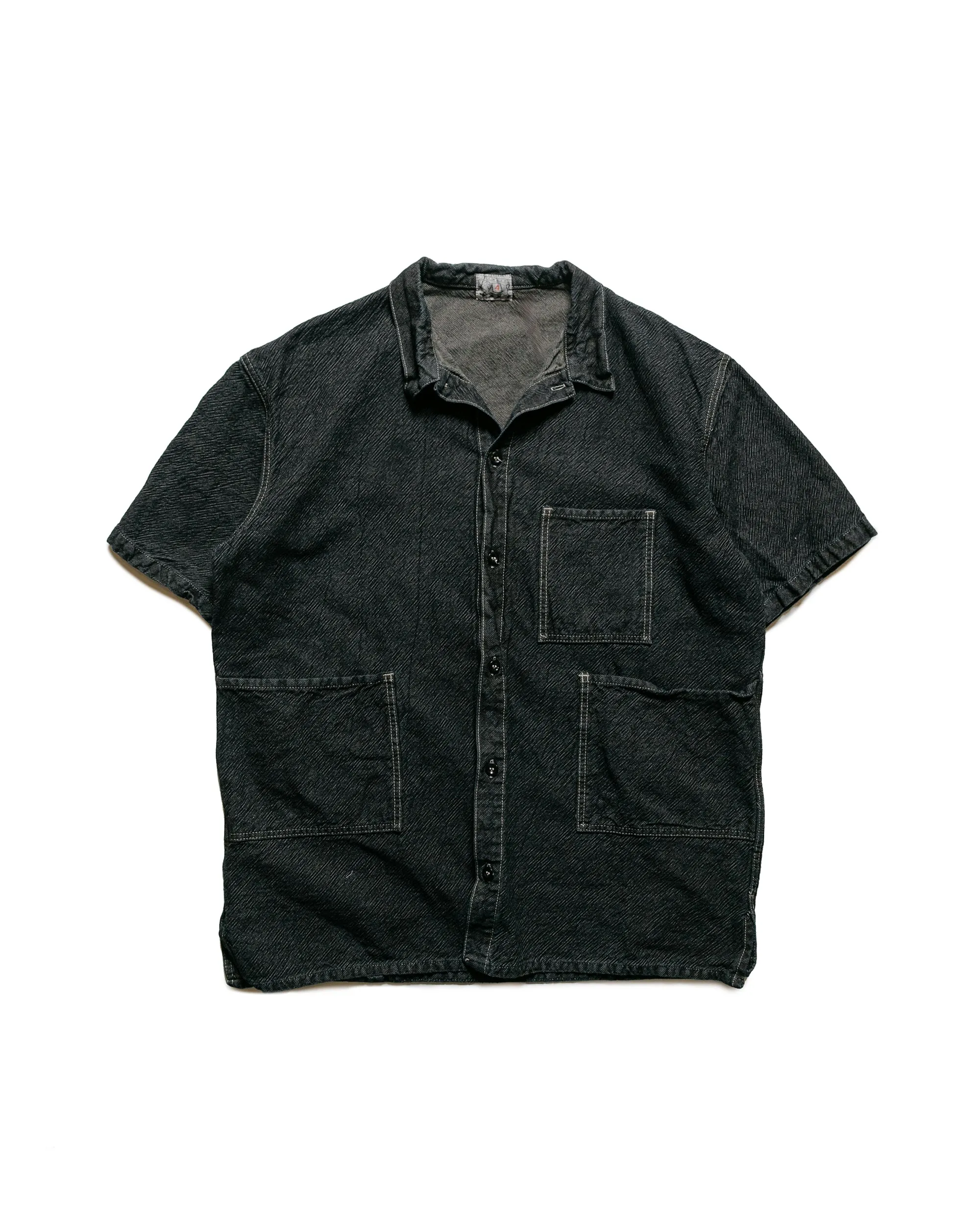 Weekend Adventure Contemporary Look Tender Type 416 Short Sleeve Three Pocket Square Tail Shirt Indigo Cotton Twill Logwood