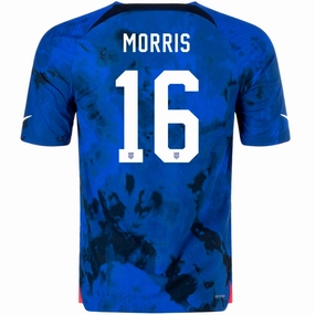 Urban Flex Gripped Hem Technology Nike United States Jordan Morris Authentic Match Away Jersey 22/23 (Bright Blue/White)