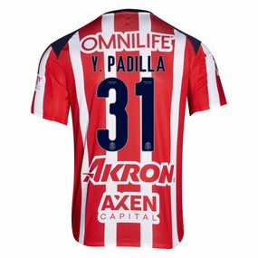 Bold Colorway Training Ready Wear Puma Jonathan Padilla Men's Chivas De Guadalajara Home Jersey 25/26 (Puma Red/White)