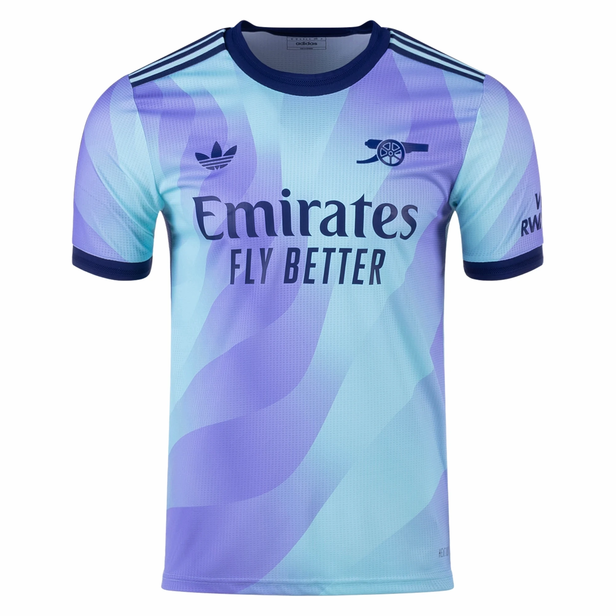 adidas Arsenal Authentic Third Jersey 24/25 (Clear Aqua/Light Flash Purple) Fluid motion
