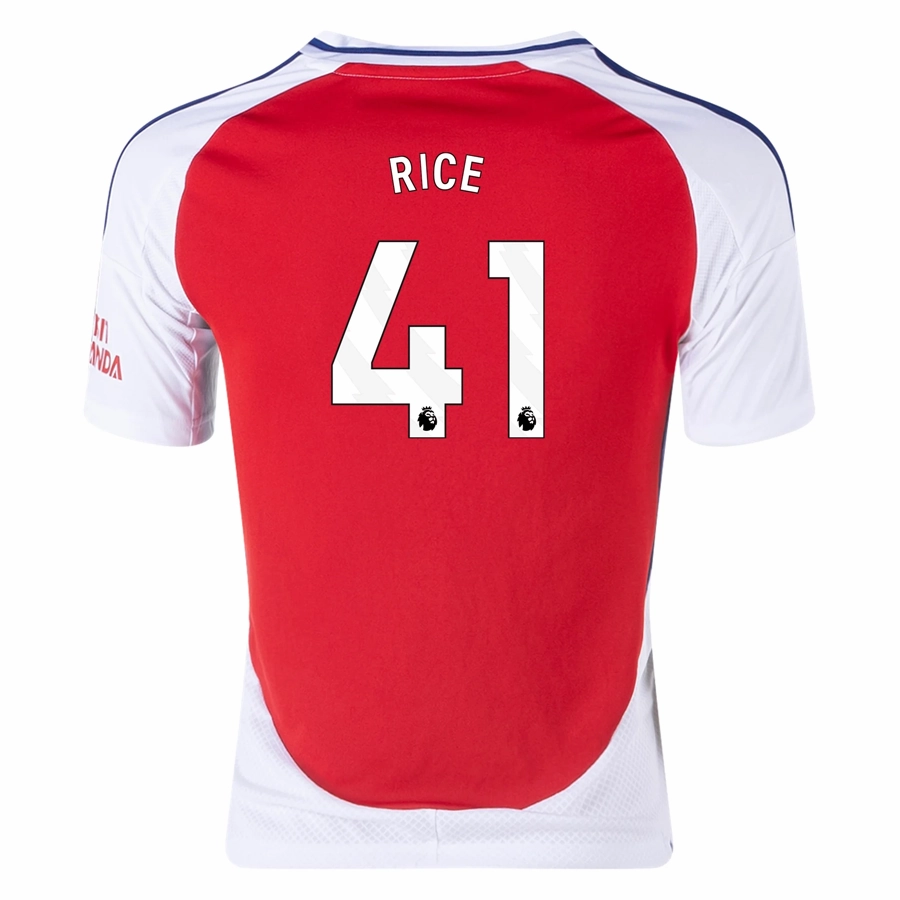 adidas Youth Arsenal Declan Rice Home Jersey 24/25 (Better Scarlet/White) Ultra lightweight