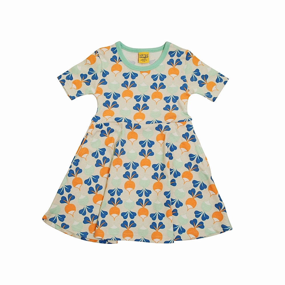 Handmade Casual and Stylish Duns Short Sleeve Skater Dress, Big Radish Hushed Green Beach Glass Taping