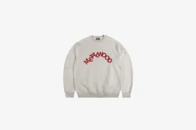 Metalwood Studio "Jumbled Crewneck Sweatshirt"  M - Oatmeal / Red DoubleLayered