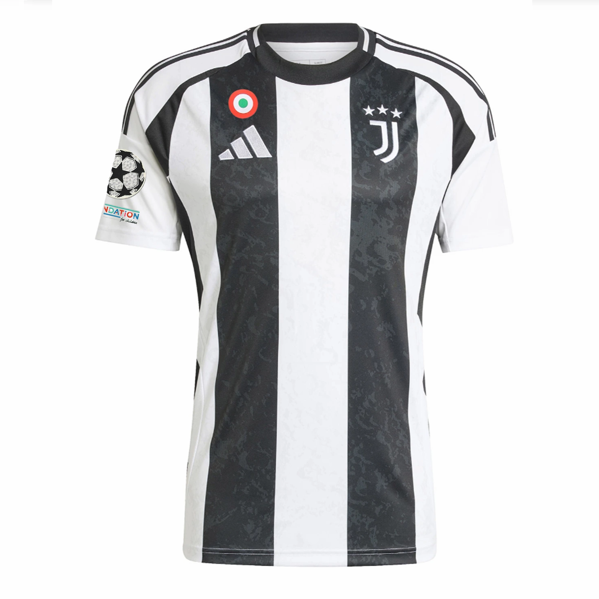 adidas Juventus Authentic Gleison Bremer Home Jersey w/ Champions League   Copa Italia Patches 24/25 (White/Black) Thermal Conductive Yarn Heat Ready
