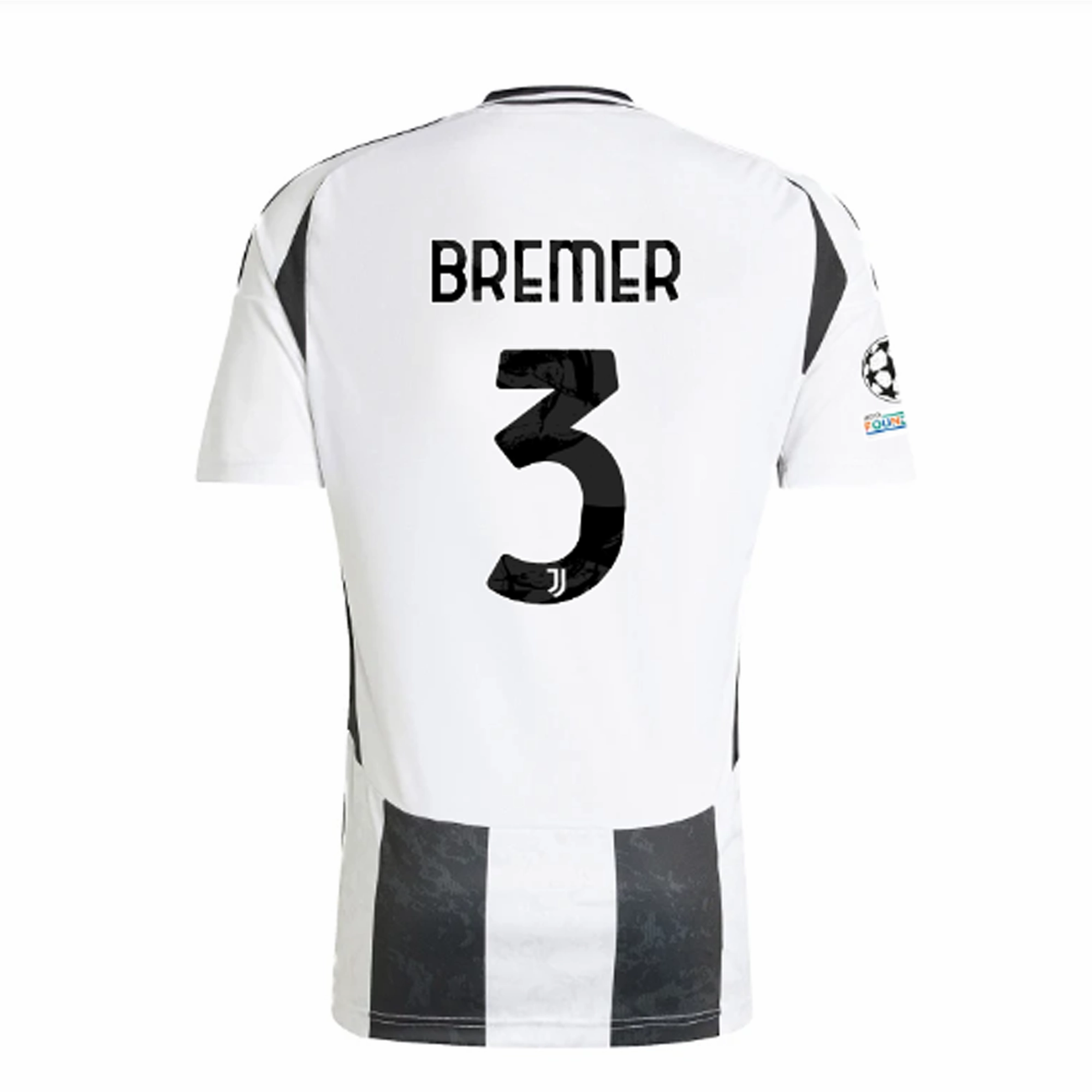 Sublimated Prints Comfortable Gear adidas Juventus Authentic Gleison Bremer Home Jersey w/ Champions League   Copa Italia Patches 24/25 (White/Black)