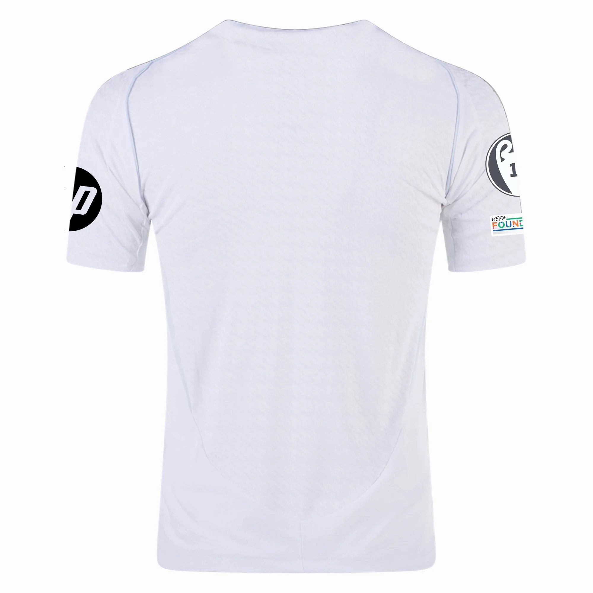 adidas Real Madrid Authentic Home Jersey w/ Champions League Patches 24/25 (White/Black) Double Stitched Hemming Light Reflective Trim Accent