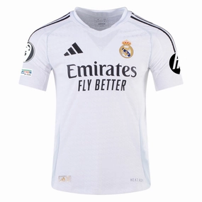 Chill Fit adidas Real Madrid Authentic Home Jersey w/ Champions League Patches 24/25 (White/Black)