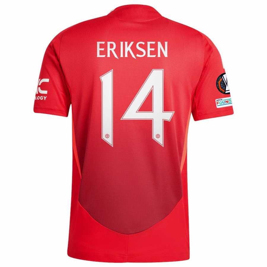 Strong Fabric adidas Manchester United Authentic Christian Eriksen Home Jersey w/ Europa League Patches 24/25 (MUFC Red/Bright Red)