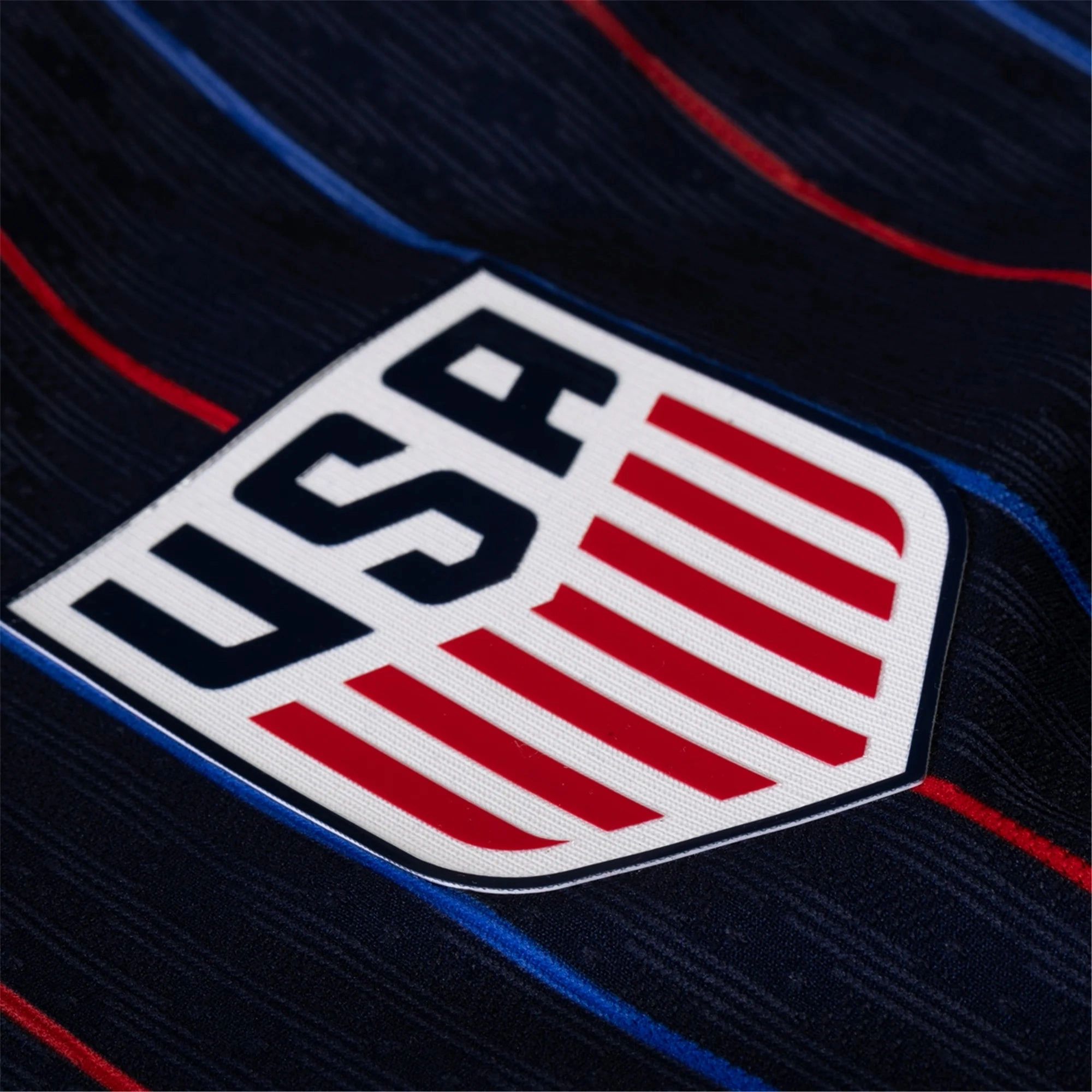 Seamless Wear High Density Knit Fabric Nike Patrick Agyemang United States Away Match Authentic Jersey 25/26 w/ Gold Cup 2025 Patch (Obsidian/Challenge Red)