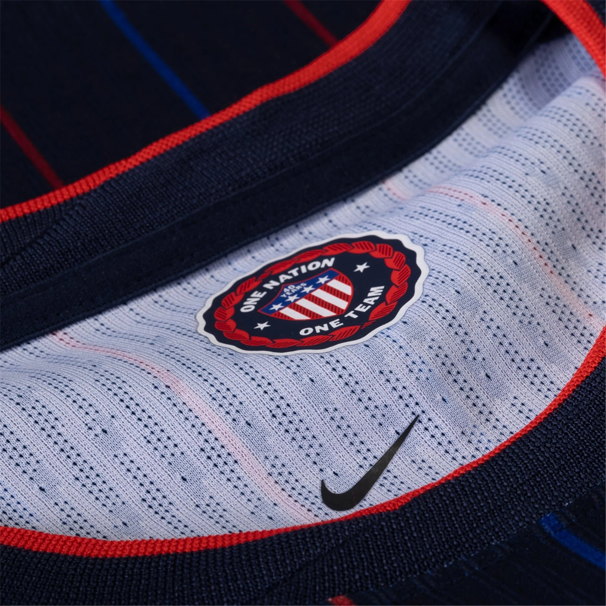 3D Knit Texture Adaptive Fit System Nike Patrick Agyemang United States Away Match Authentic Jersey 25/26 w/ Gold Cup 2025 Patch (Obsidian/Challenge Red)