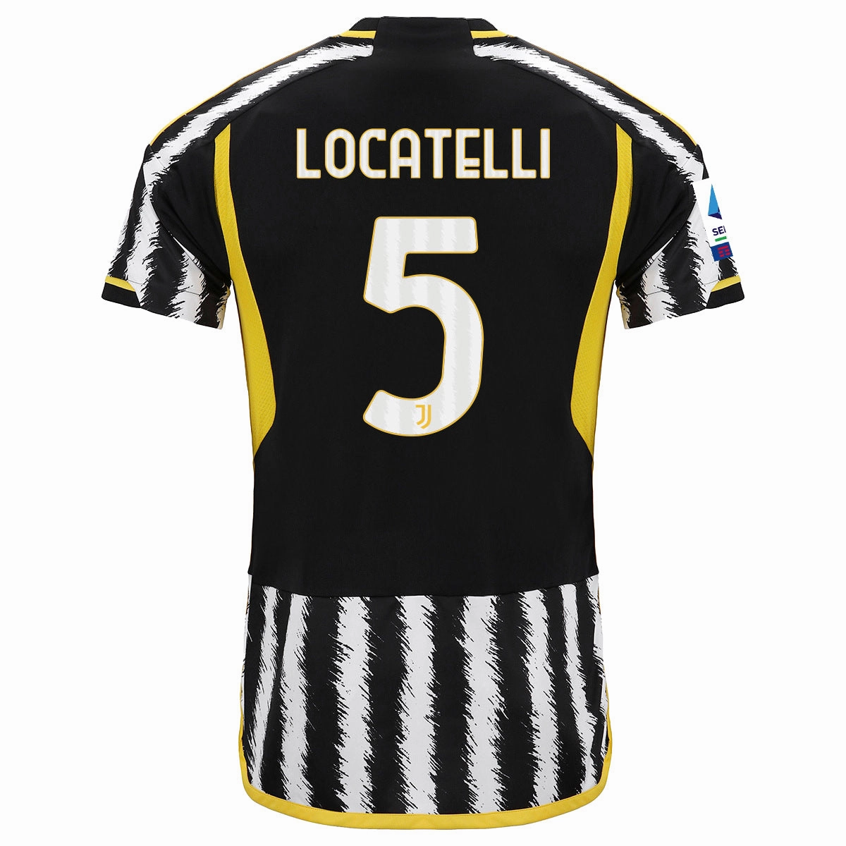 Wicking Performance Fabric Anti Microbial Finish adidas Locatelli Juventus Home Authentic Jersey 23/24 w/ Serie A Patch (Black/White)