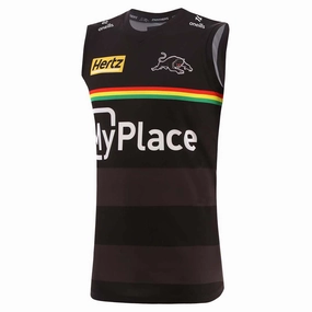 Court Style Soft Inner Lining Men's NRL Penrith Panthers 2025 Black Training Singlet