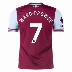 Soft Brushed Interior Studio Fit Umbro West Ham James Ward-Prowse Home Jersey w/ EPL   No Room For Racism Patches 24/25 (Maroon/Sky Blue)