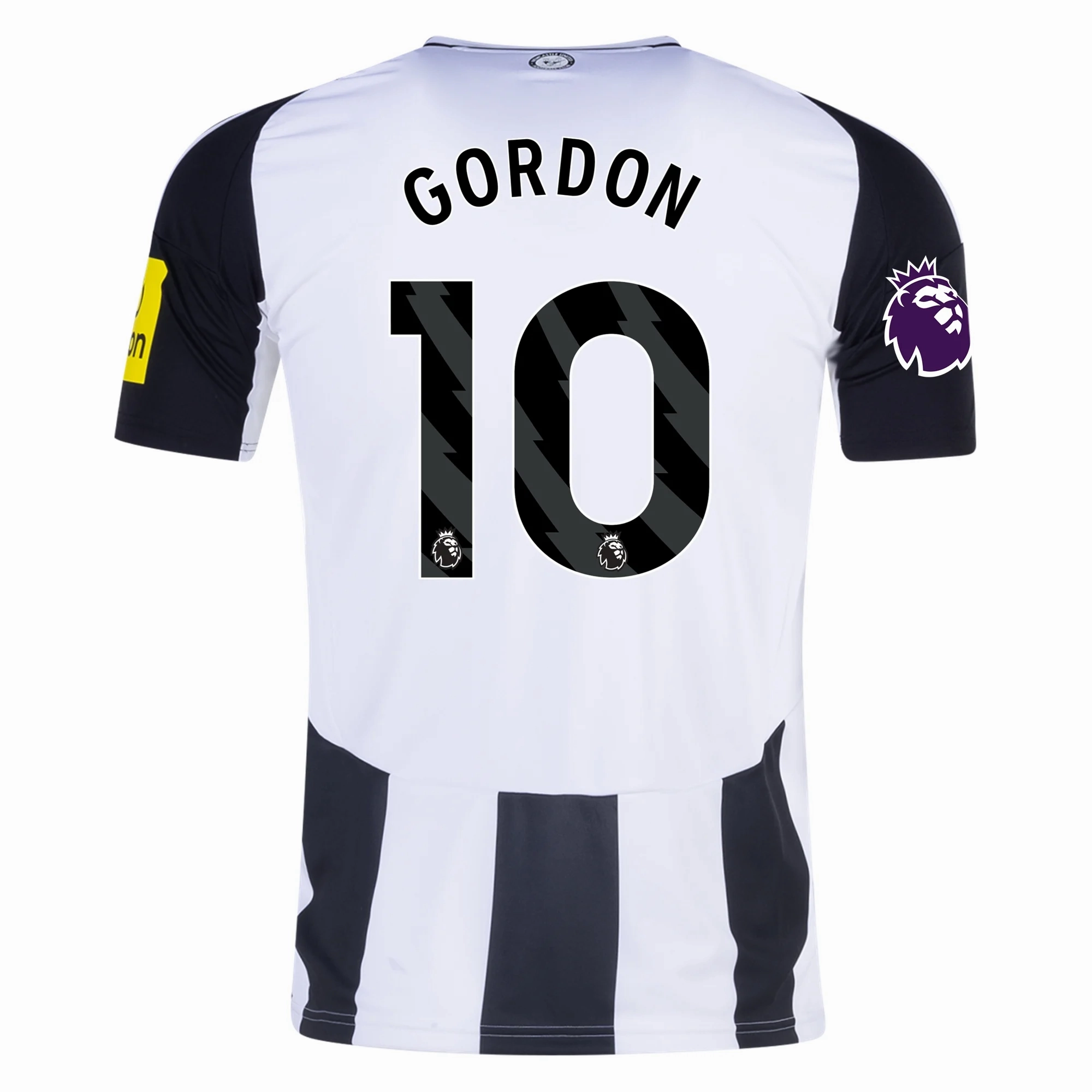 Adjustable Hem Drawstring Motion Gear adidas Newcastle United Anthony Gordon Home Jersey w/ EPL Patch 24/25 (Black/White)