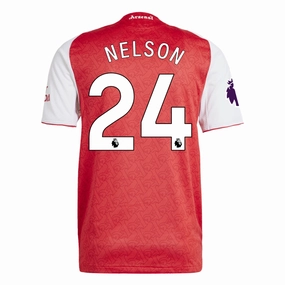 adidas Reiss Nelson Arsenal FC Authentic Home Jersey 25/26 w/ EPL Patch (Better Scarlet/White Low Friction Texturing All-Purpose Wear