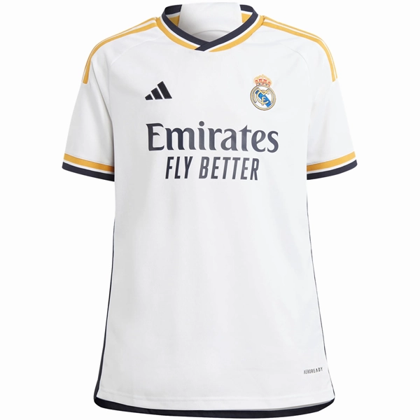 Four Way Stretch Material Stretchable Seams adidas Youth Real Madrid Antonio Rudiger Home Jersey 23/24 (White)