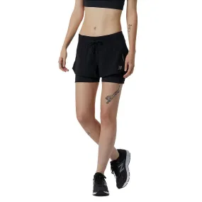 Classic Design Womens New Balance Impact 2 in 1 Short - Black