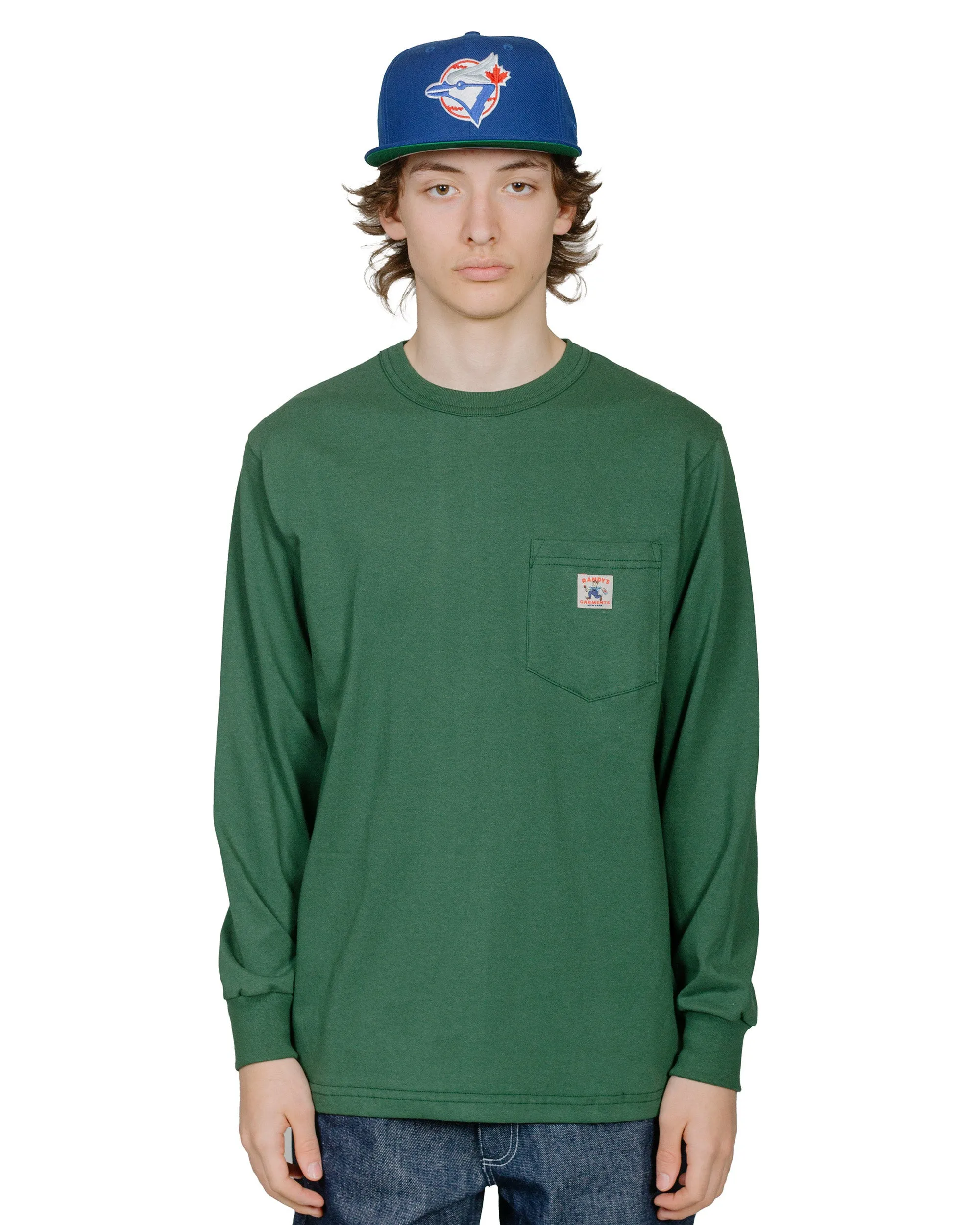 Beach relaxation Randy's Garments Long-Sleeve Pocket Tee Dark Green