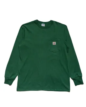 Cool and Relaxed right size Randy's Garments Long-Sleeve Pocket Tee Dark Green