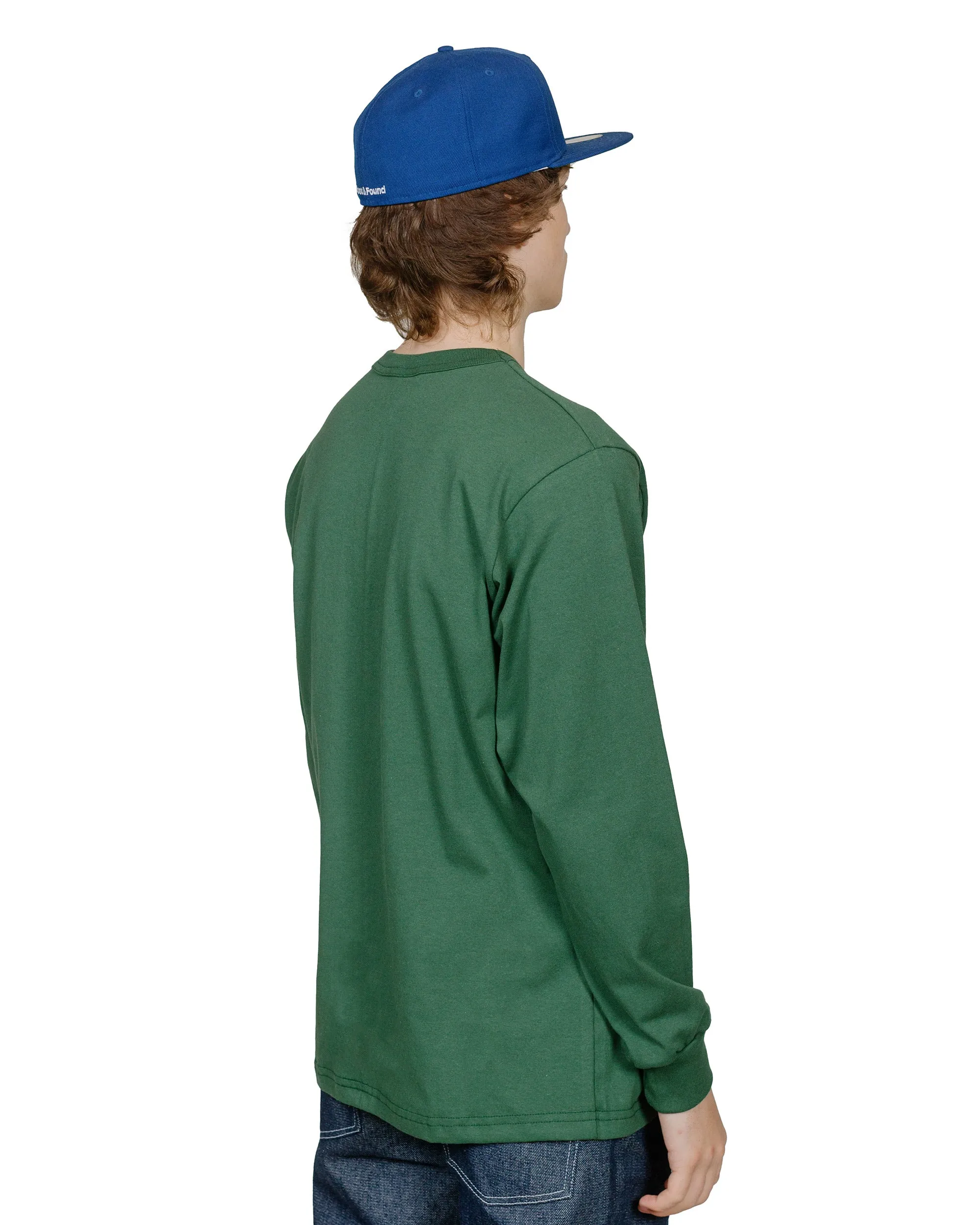 Randy's Garments Long-Sleeve Pocket Tee Dark Green Plus size confidence Vintage Wash Effect