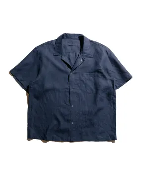 Designer Look Neutral Toned Stitching James Coward Sundown Shirt Navy Welterweight Linen