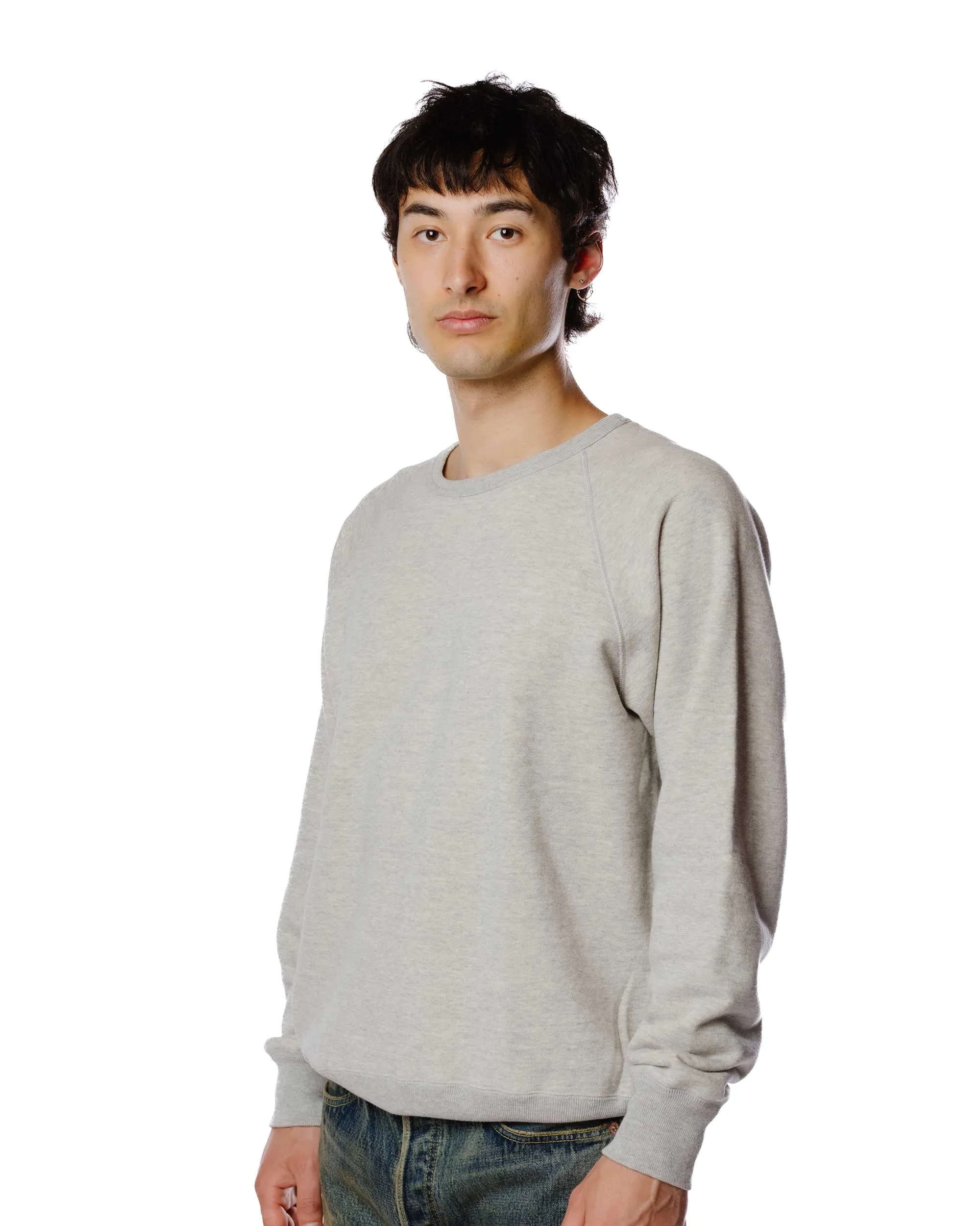 The Real McCoy's MC21018 9oz. Loopwheel Raglan Sleeve Sweatshirt Ash Grey Breathable Material product weekday wear practicality