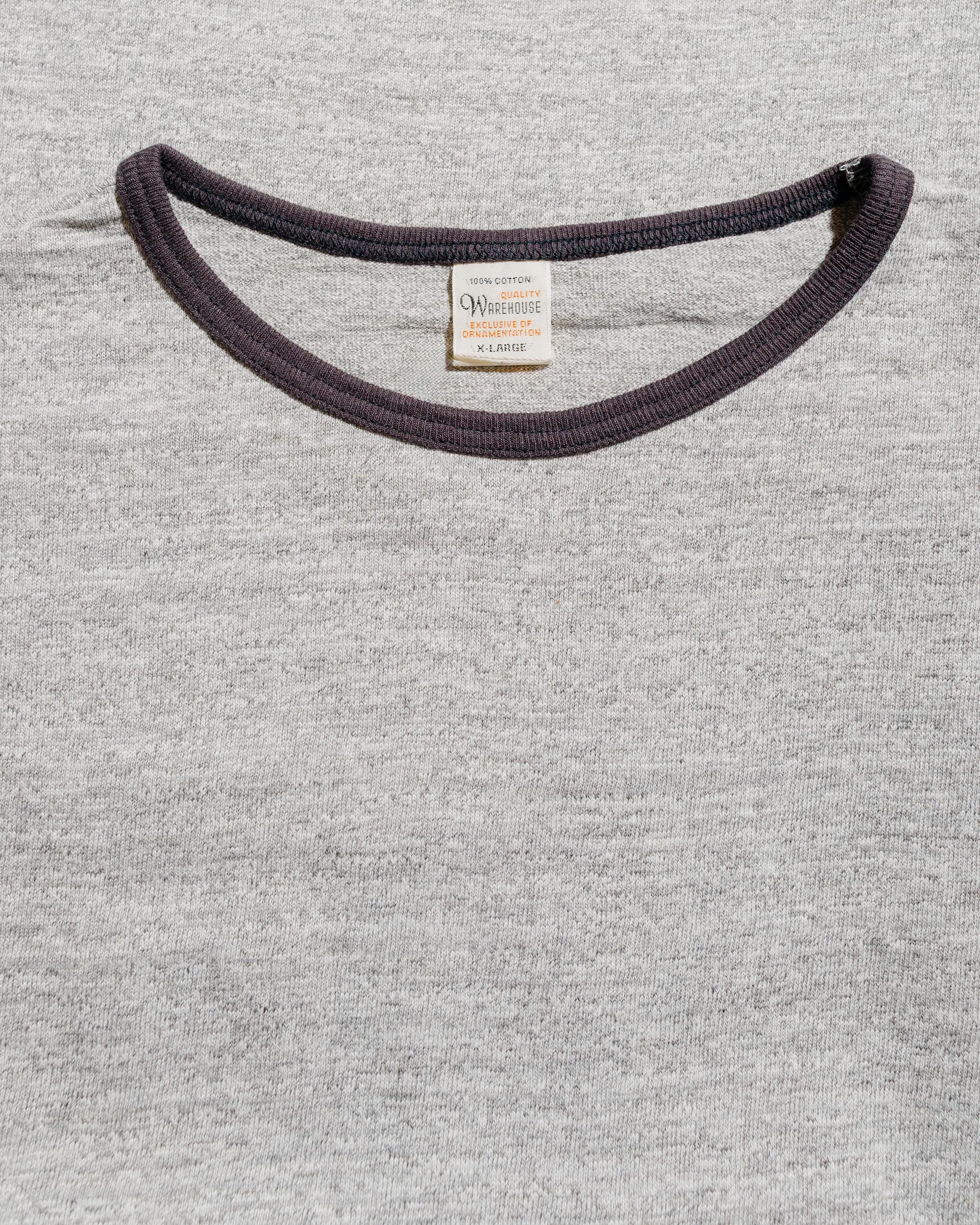 Seasonal top Vegan Warehouse Lot. 4059 Ringer T Plain Heather Gray/Black