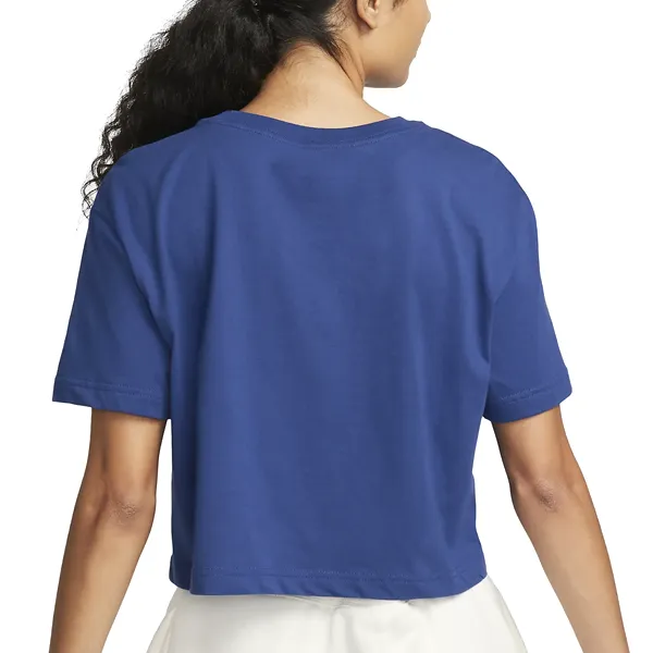 Cycling endurance Nike Womens Barcelona Crest Crop T-Shirt (Deep Royal Blue)