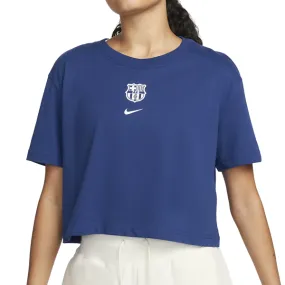 Chic Style Nike Womens Barcelona Crest Crop T-Shirt (Deep Royal Blue)